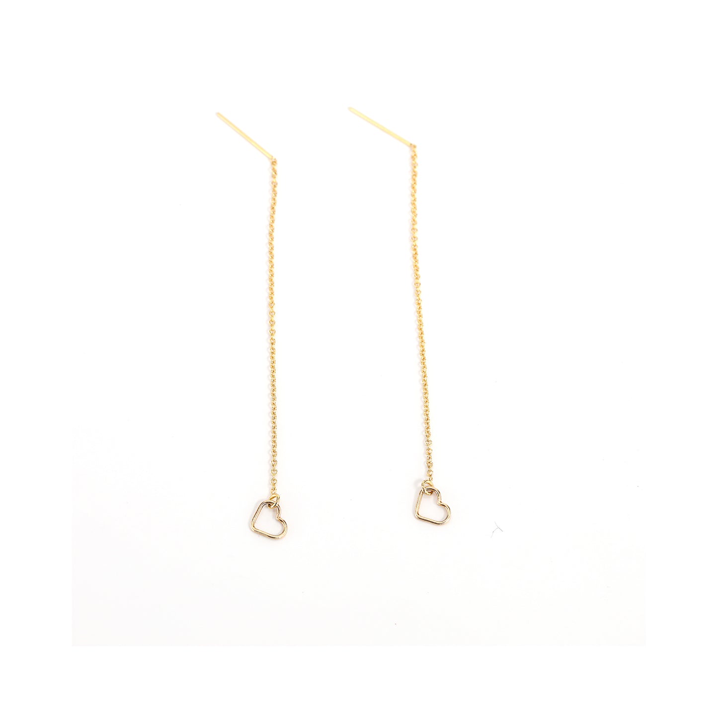 Small Heart Threader Earrings
