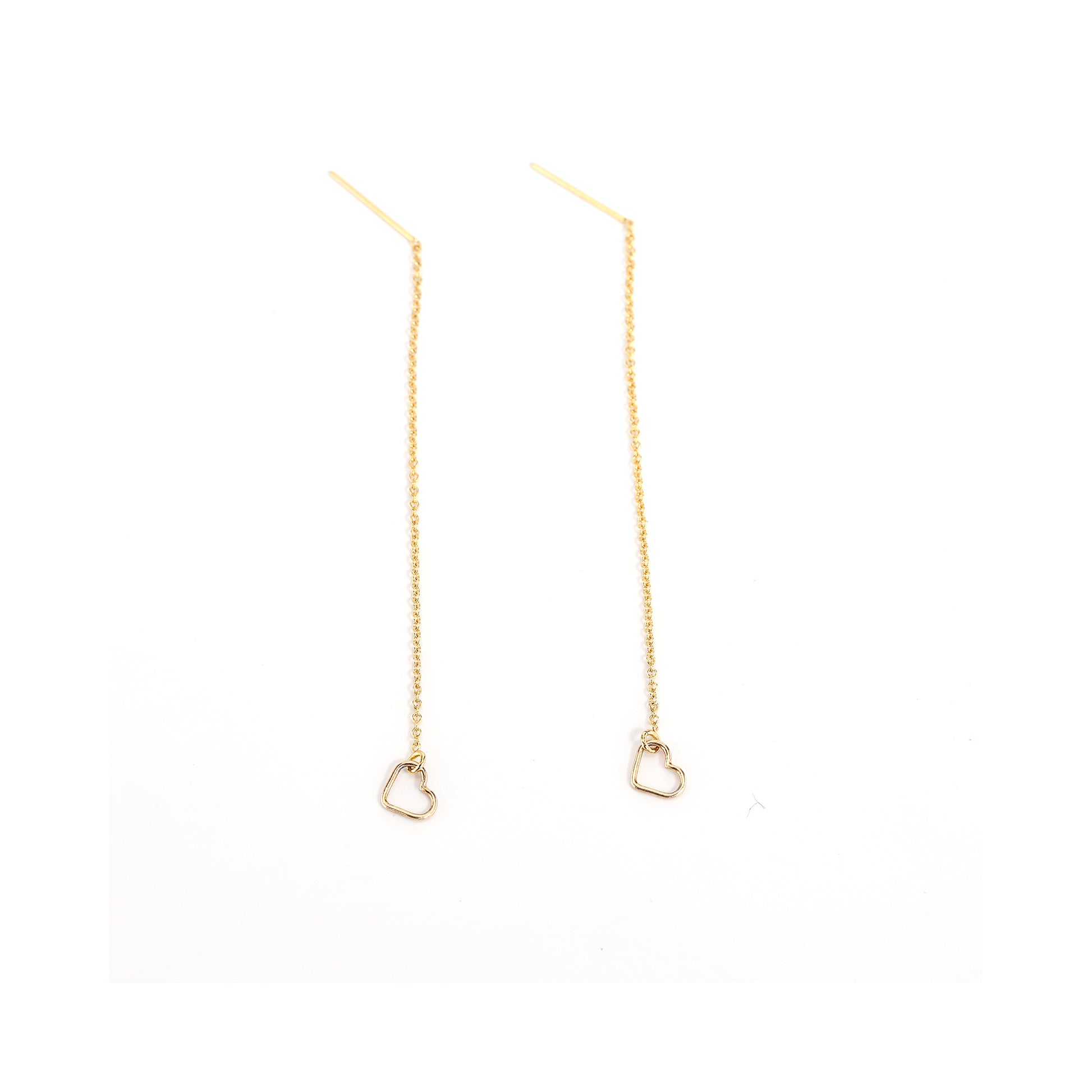Small Heart Threader Earrings