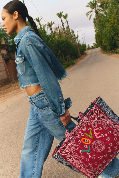 CALL IT BY YOUR NAME - Moyen Cabas Matelassé - LOVE - Bordeaux/Navy