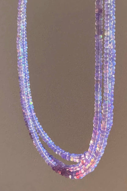 Anokhi Green - Purple Ethiopian Opal Necklace