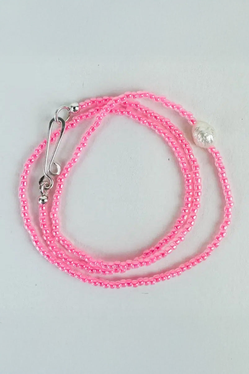 Millhouse Collection - The Khadi Necklace Bright Pink Trance