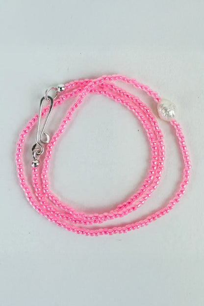 Millhouse Collection - The Khadi Necklace Bright Pink Trance