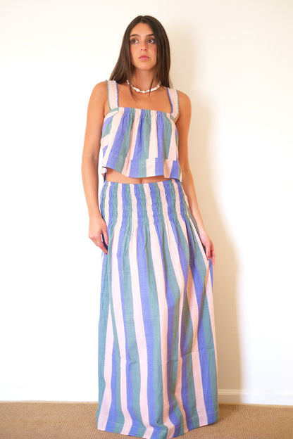 MIRTH Savannah Smocked Skirt - Carnival Stripe