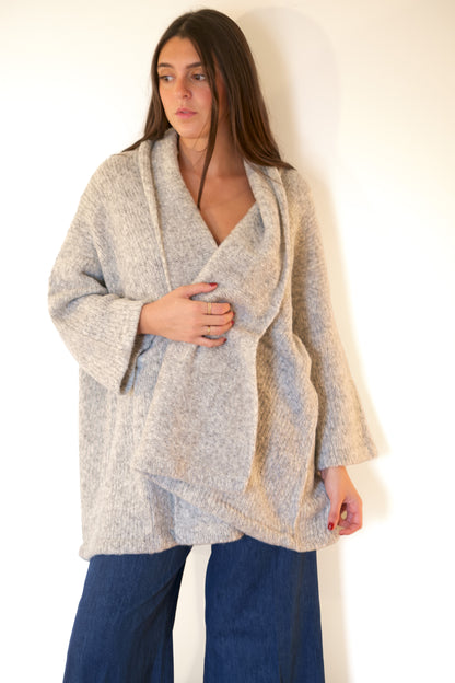 Atelier Delphine Alpaca Haori Coat -Watery Sky