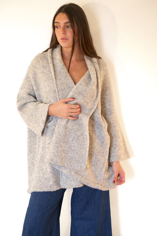 Atelier Delphine Alpaca Haori Coat -Watery Sky