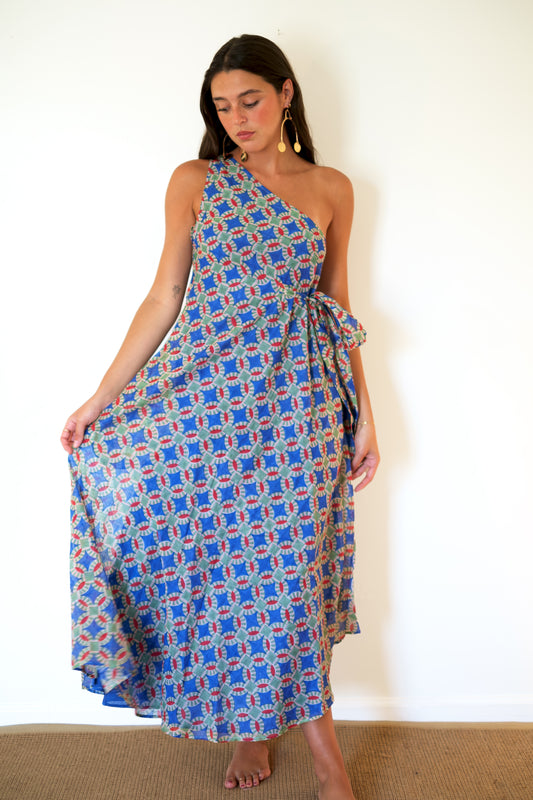 Rujuta Sheth Ana Dress - Tulum Block Print