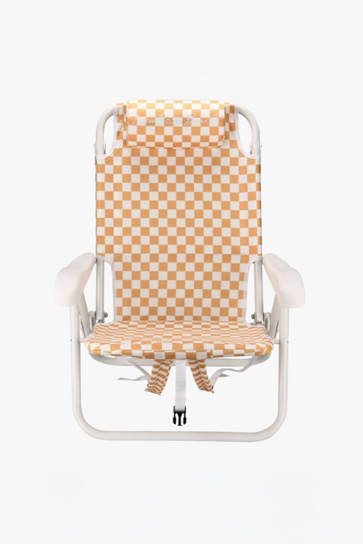 Local Beach - Checker Backpack Chair in Golden