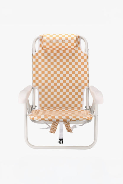 Local Beach - Checker Backpack Chair in Golden