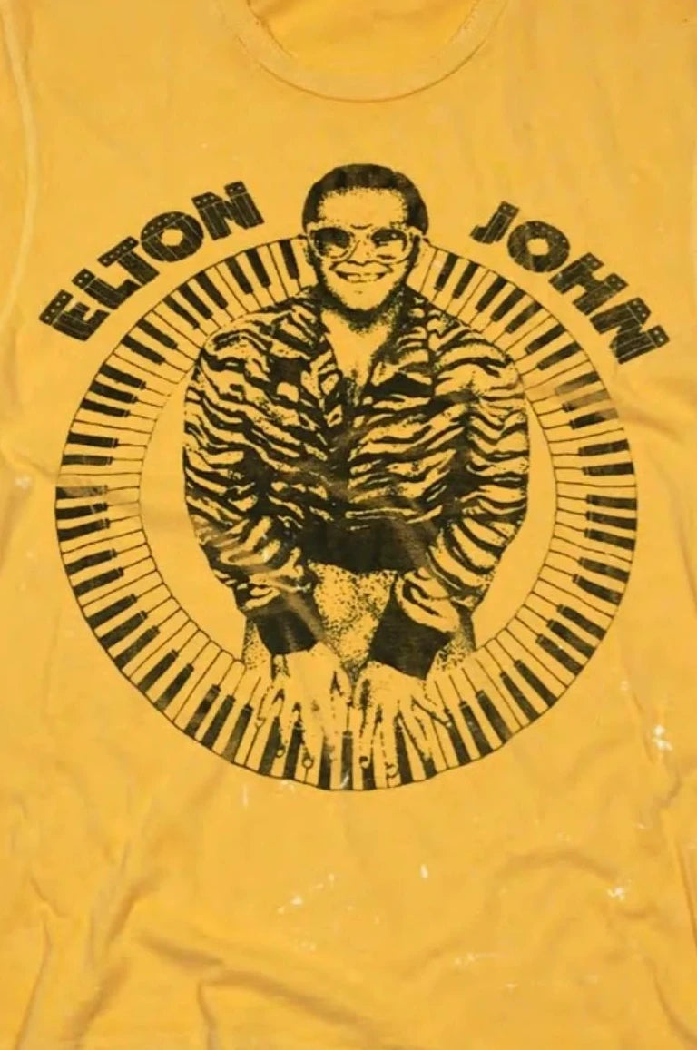 Madeworn - Elton John Crop Tee in Mustard