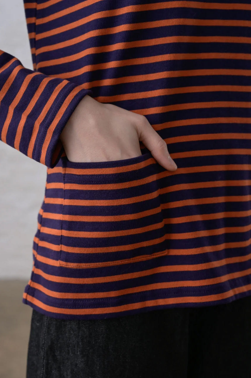 BIBICO - Classic Sailor Tee in Navy & Pumpkin Stripe
