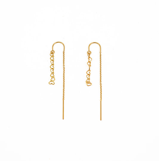 Heart Chain Threader Earrings