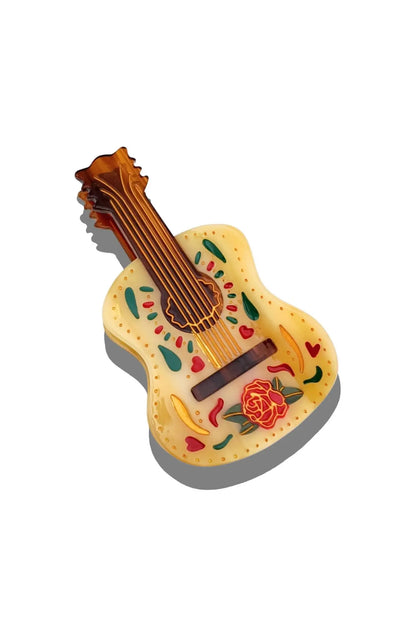 Solar Eclipse | Hand Painted Dia de Las Brujars Guitar Claw Hair Clip