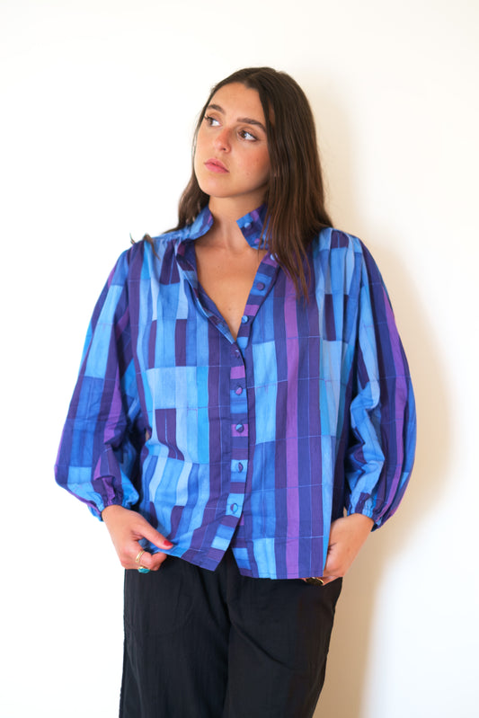 Natalie Martin Iris Top - Sea Glass Cotton Blue