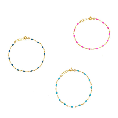 Enamel Beaded Bracelet - Turquoise