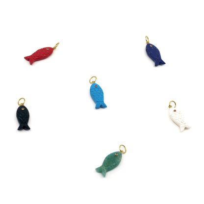 Carved Stone Fish Charm
