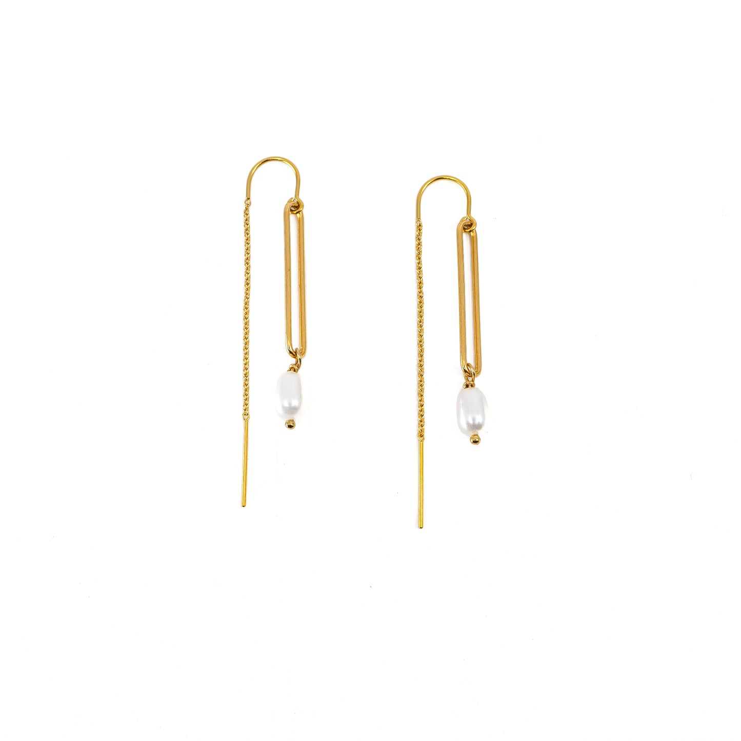 Long Link Pearl Drop Threaders