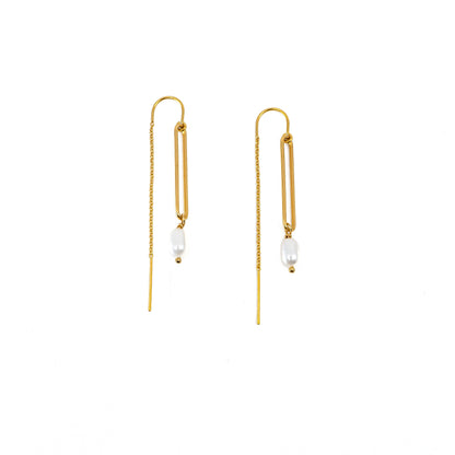 Long Link Pearl Drop Threaders