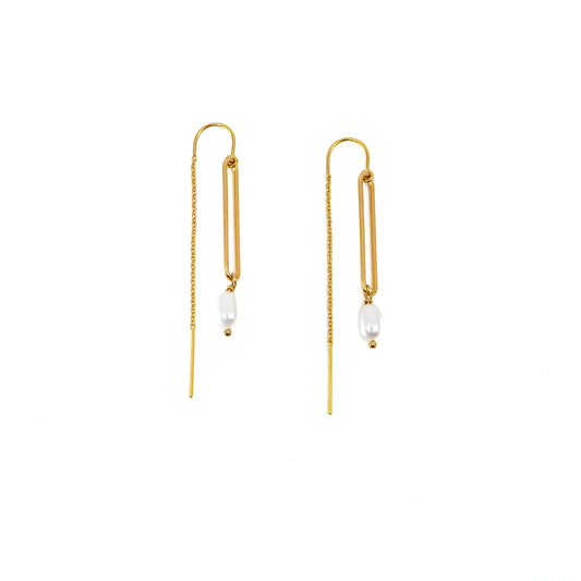 Long Link Pearl Drop Threaders