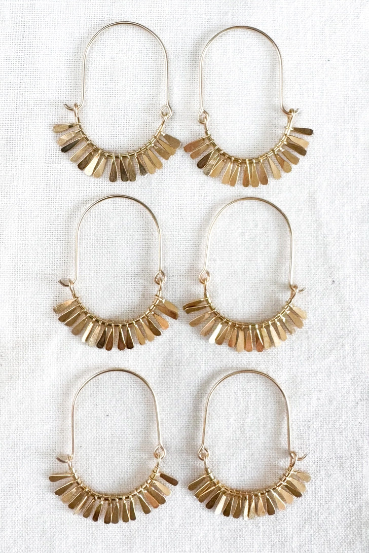 The Swellife - Oblong Fringe Hoop Earrings