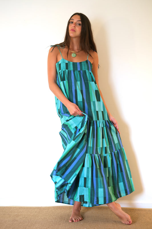Natalie Martin Melanie Dress - Sea Glass Cotton Green