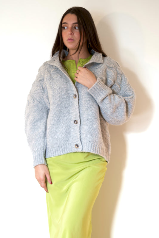 MIRTH Cusco Shell Cardigan - Dove Gray