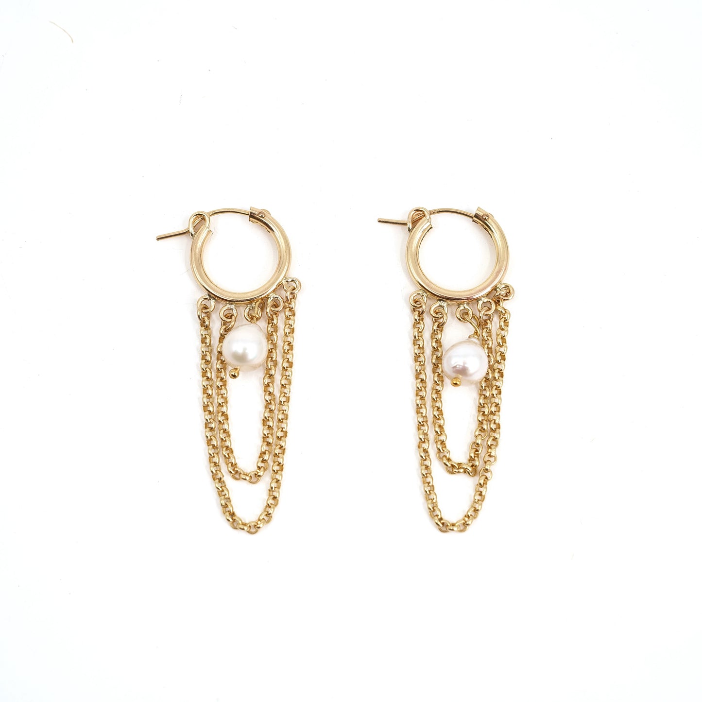 Swag Chain Pearl Hoops
