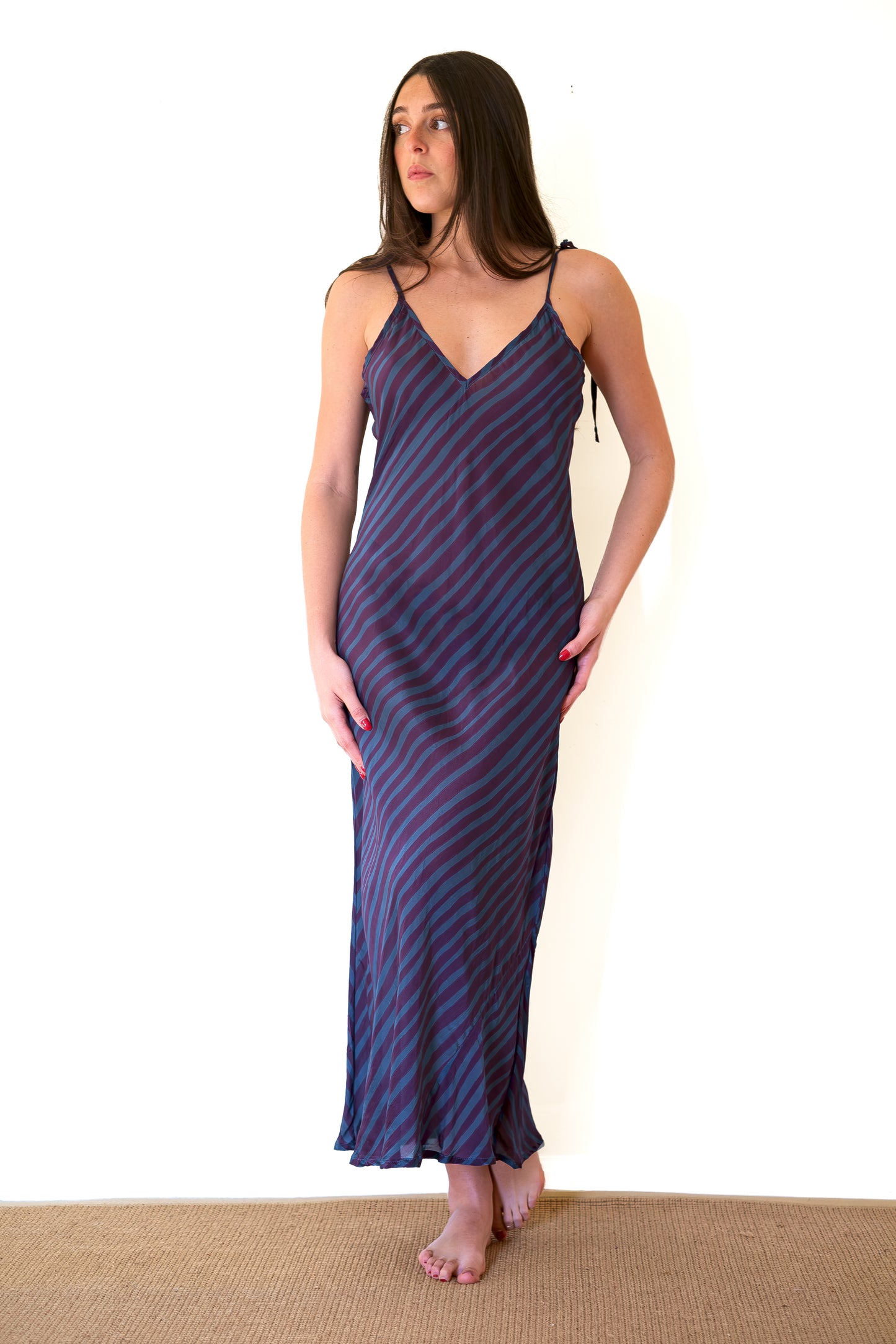 Natalie Martin Dakota Dress - Petite Stripe Petroleum