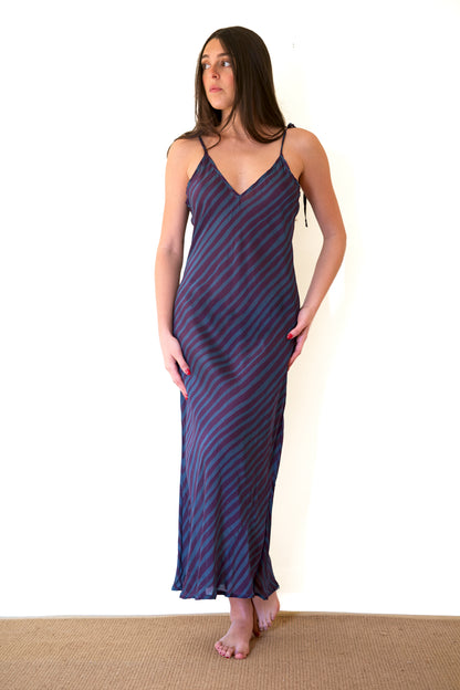 Natalie Martin Dakota Dress - Petite Stripe Petroleum