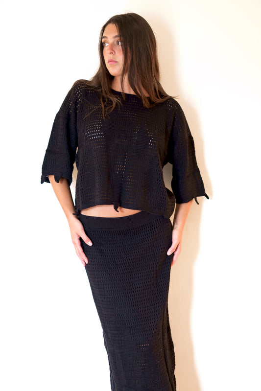 MIRTH Lokaro Pointelle Top - Black