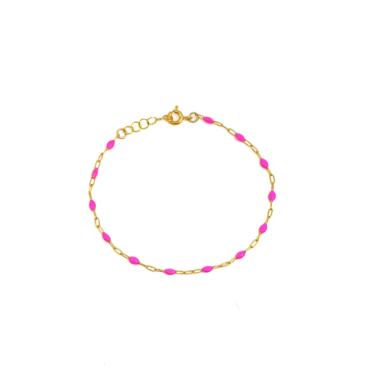 Enamel Beaded Bracelet - Pink