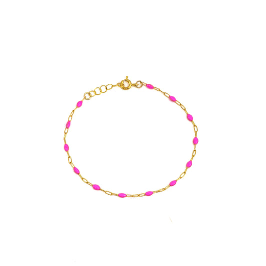 Enamel Beaded Bracelet - Pink