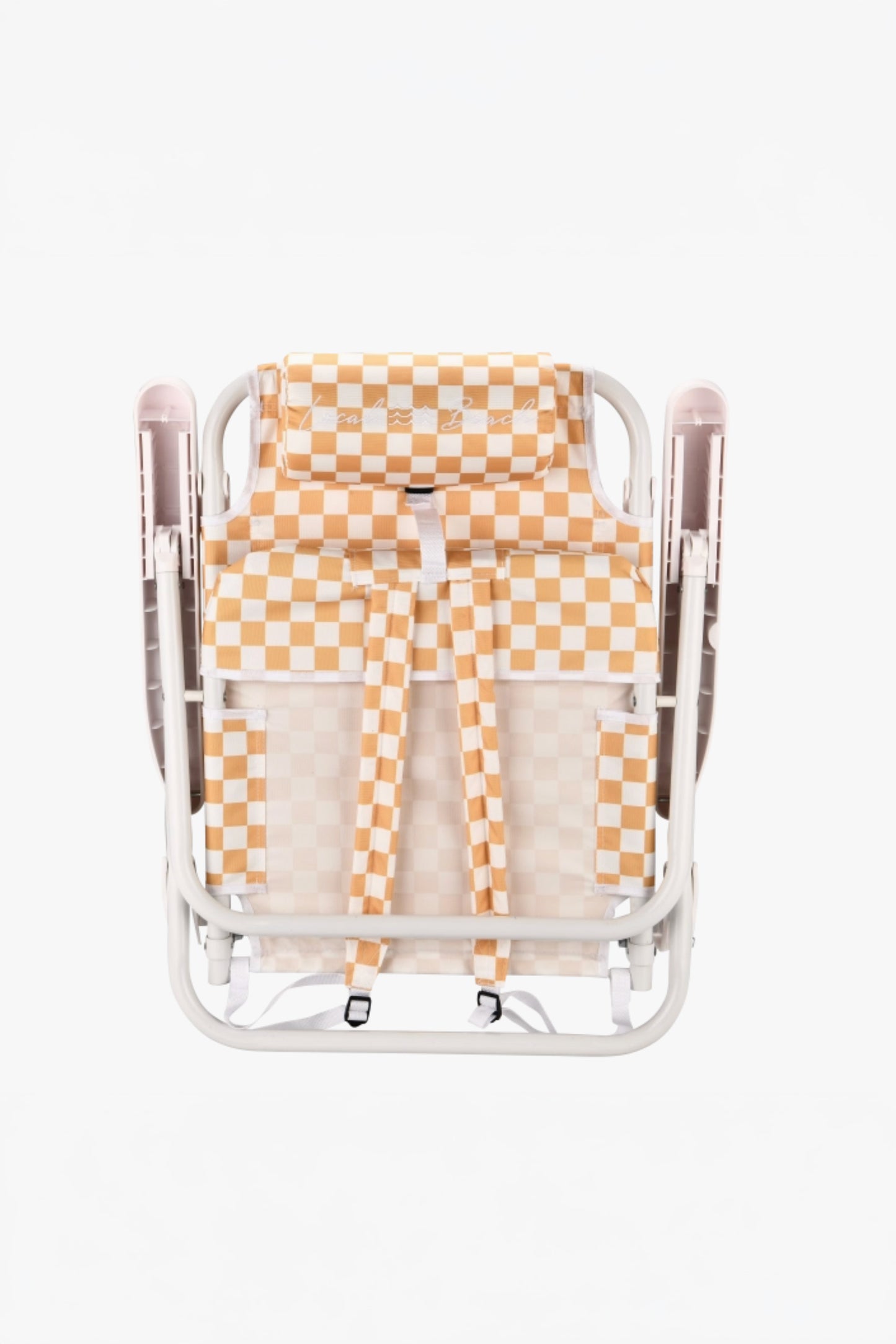 Local Beach - Checker Backpack Chair in Golden