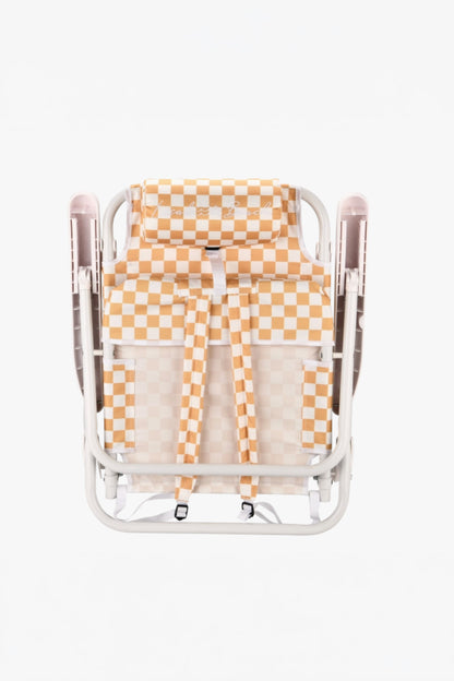 Local Beach - Checker Backpack Chair in Golden