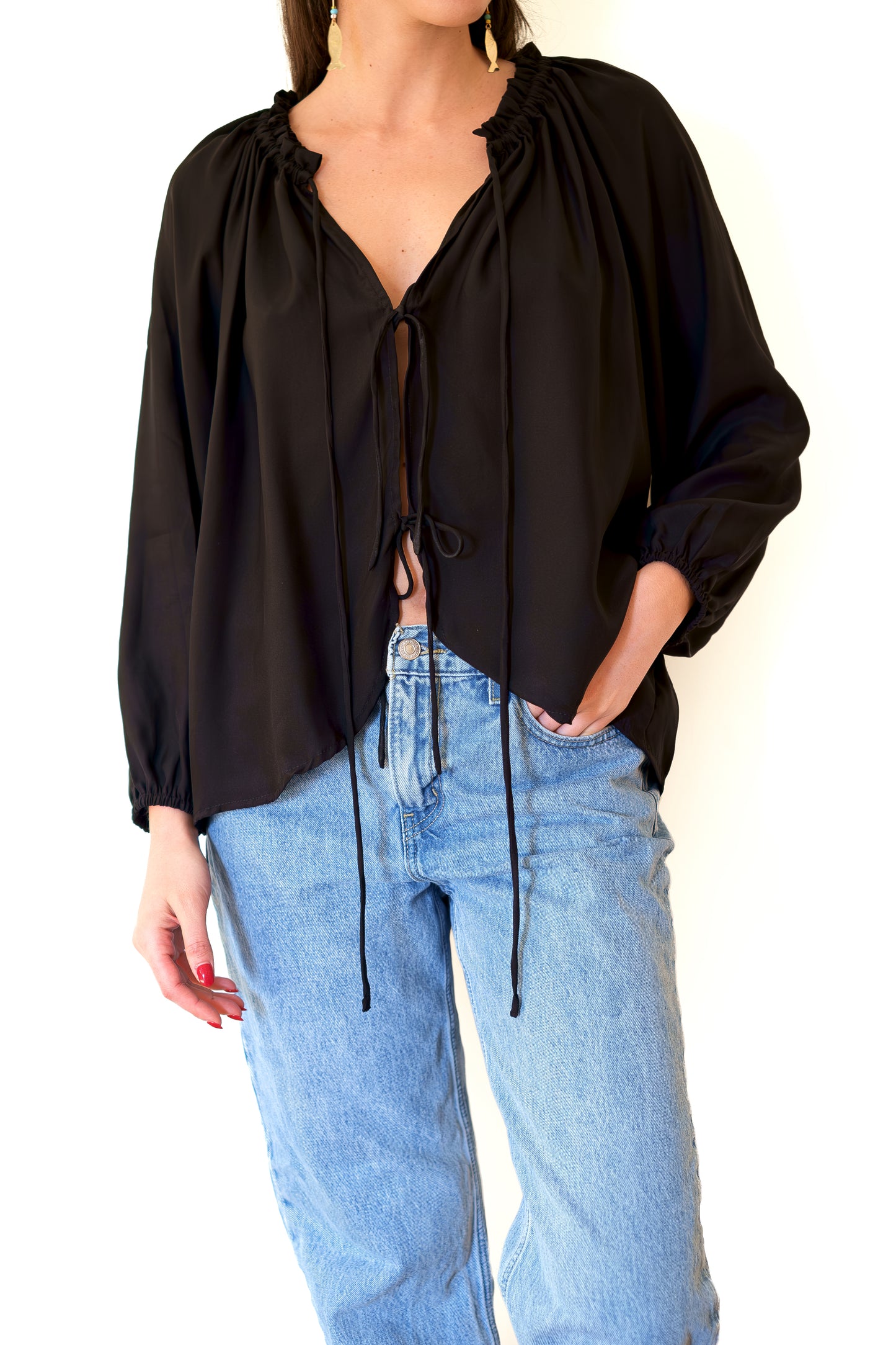 Natalie Martin Elise Top - Black