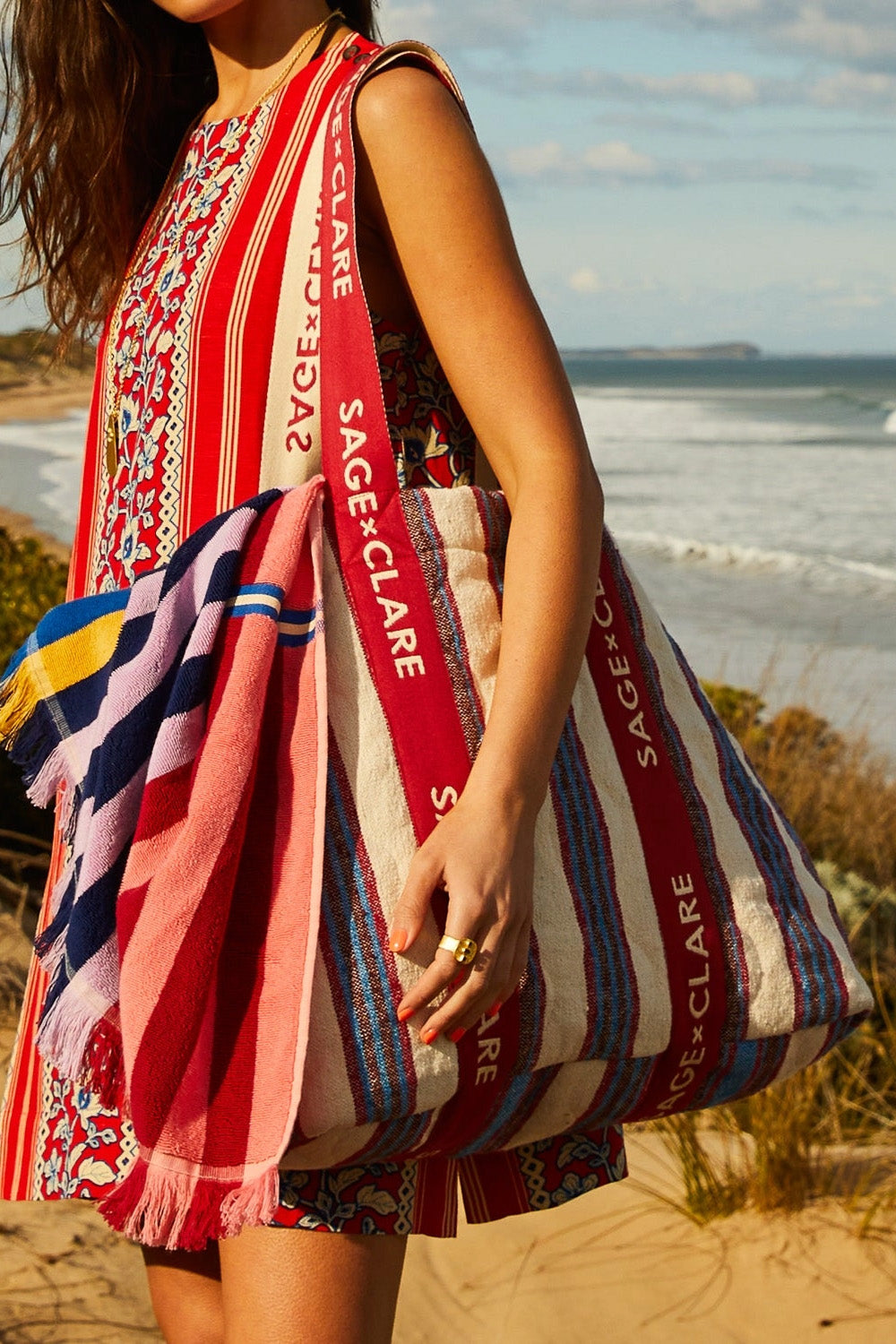 Sage x Clare - Selene Tote Bag in Azure