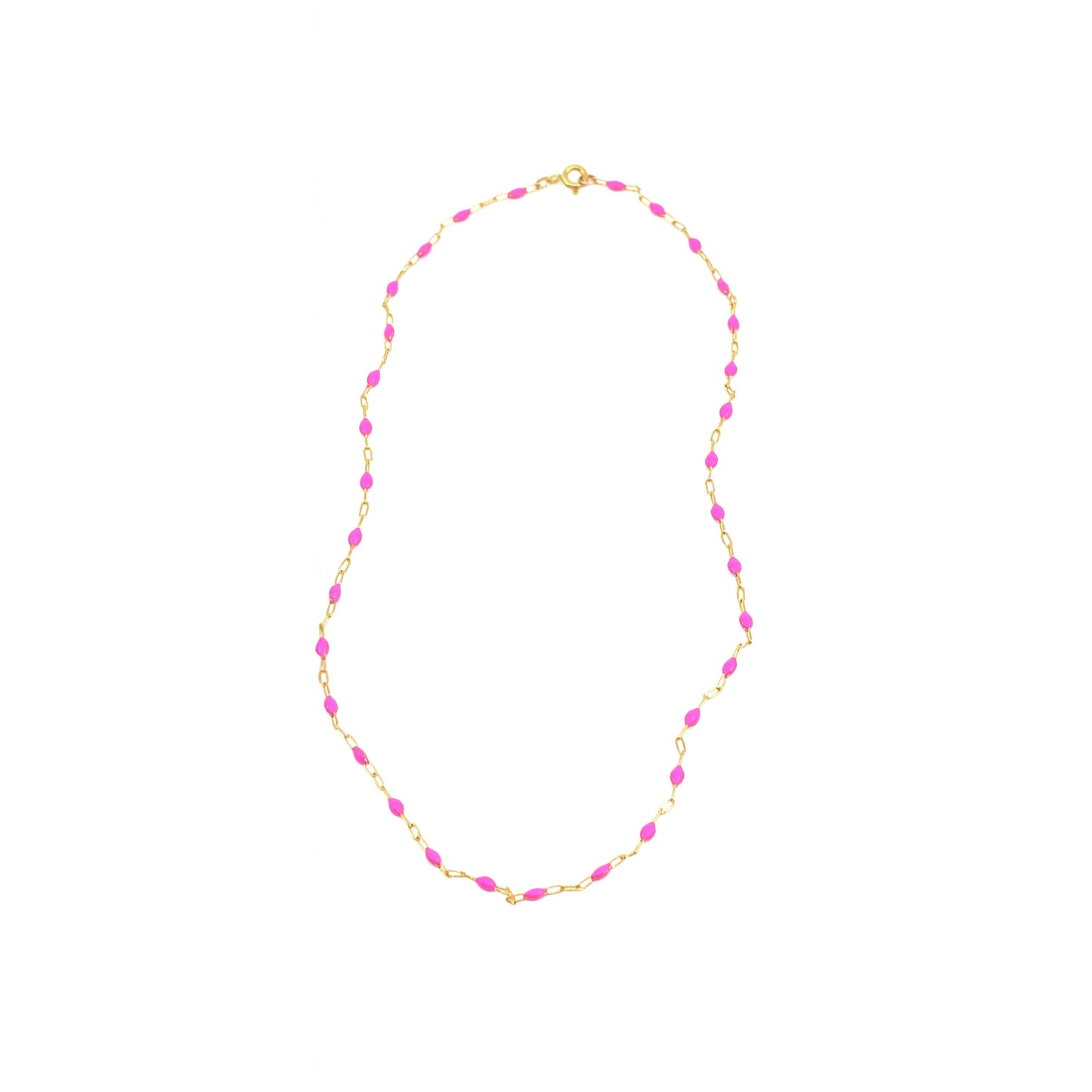 Enamel Beaded Necklace - Pink
