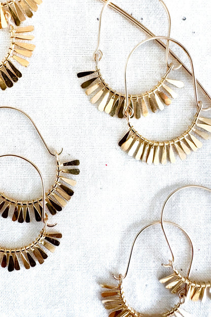 The Swellife - Oblong Fringe Hoop Earrings