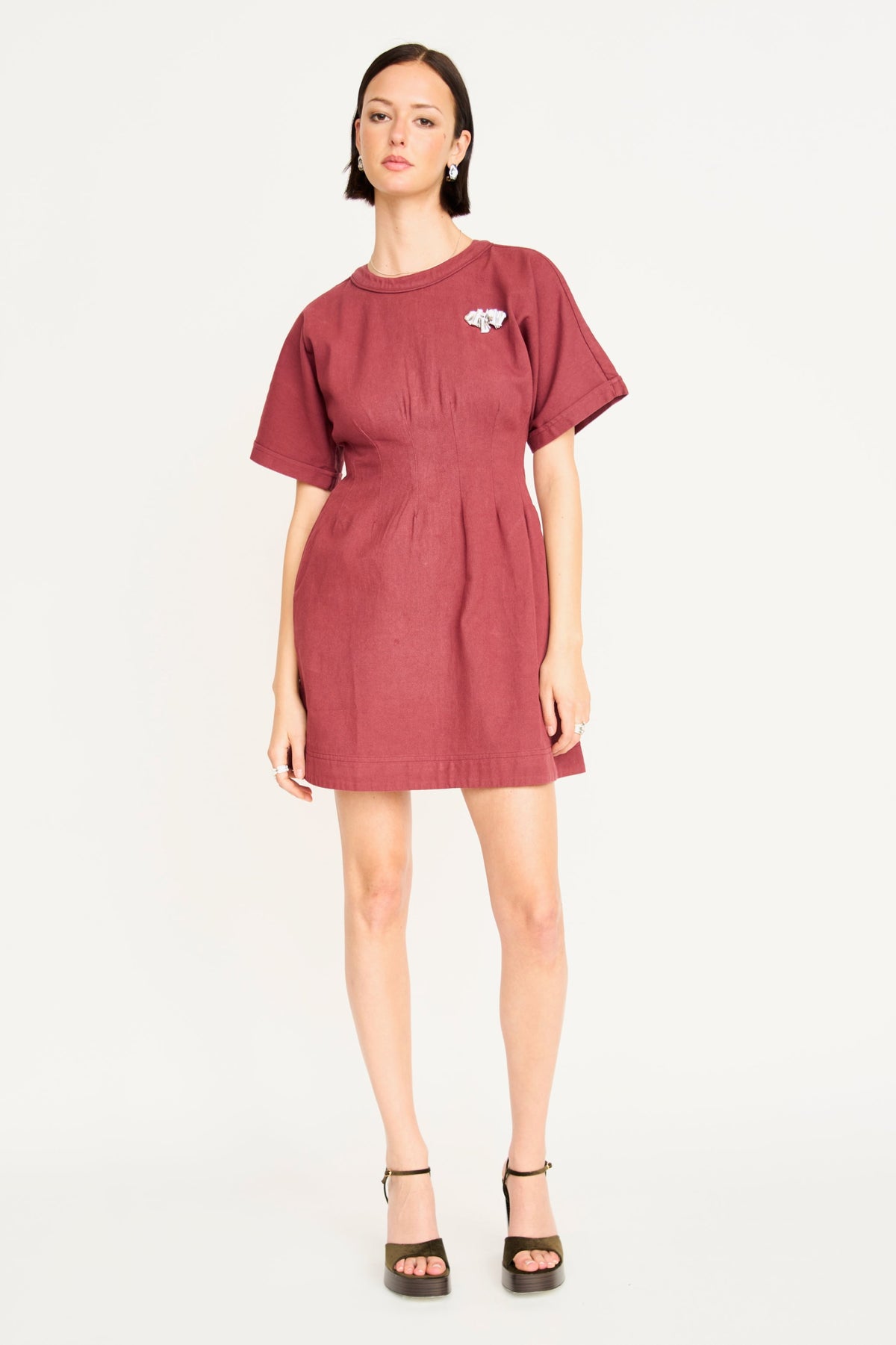 MIRTH - Wailea Canvas Short Dress in Dark Cerise