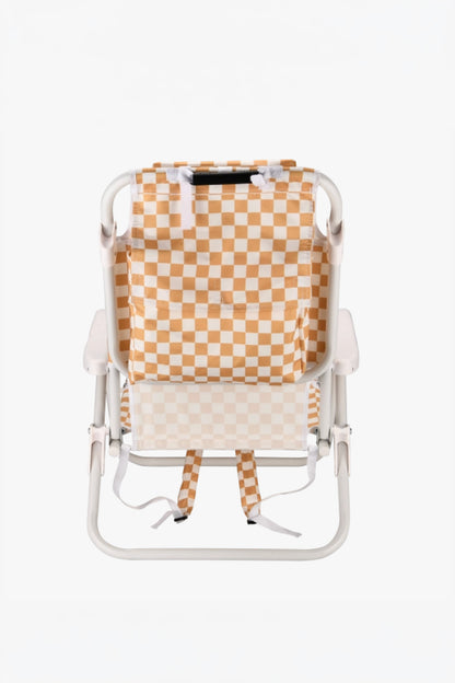 Local Beach - Checker Backpack Chair in Golden