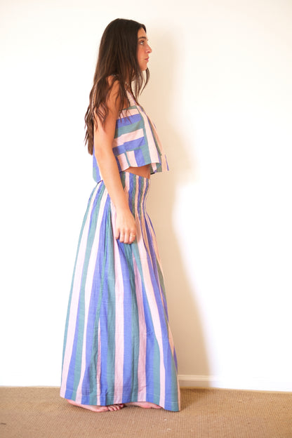MIRTH Savannah Smocked Skirt - Carnival Stripe