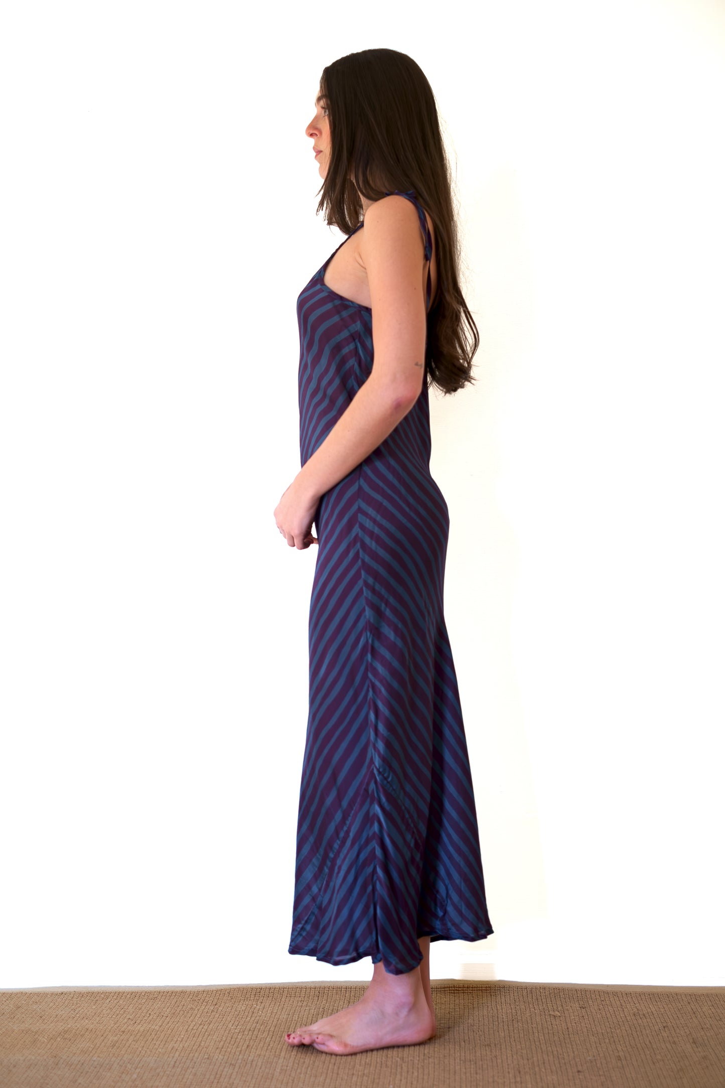 Natalie Martin Dakota Dress - Petite Stripe Petroleum