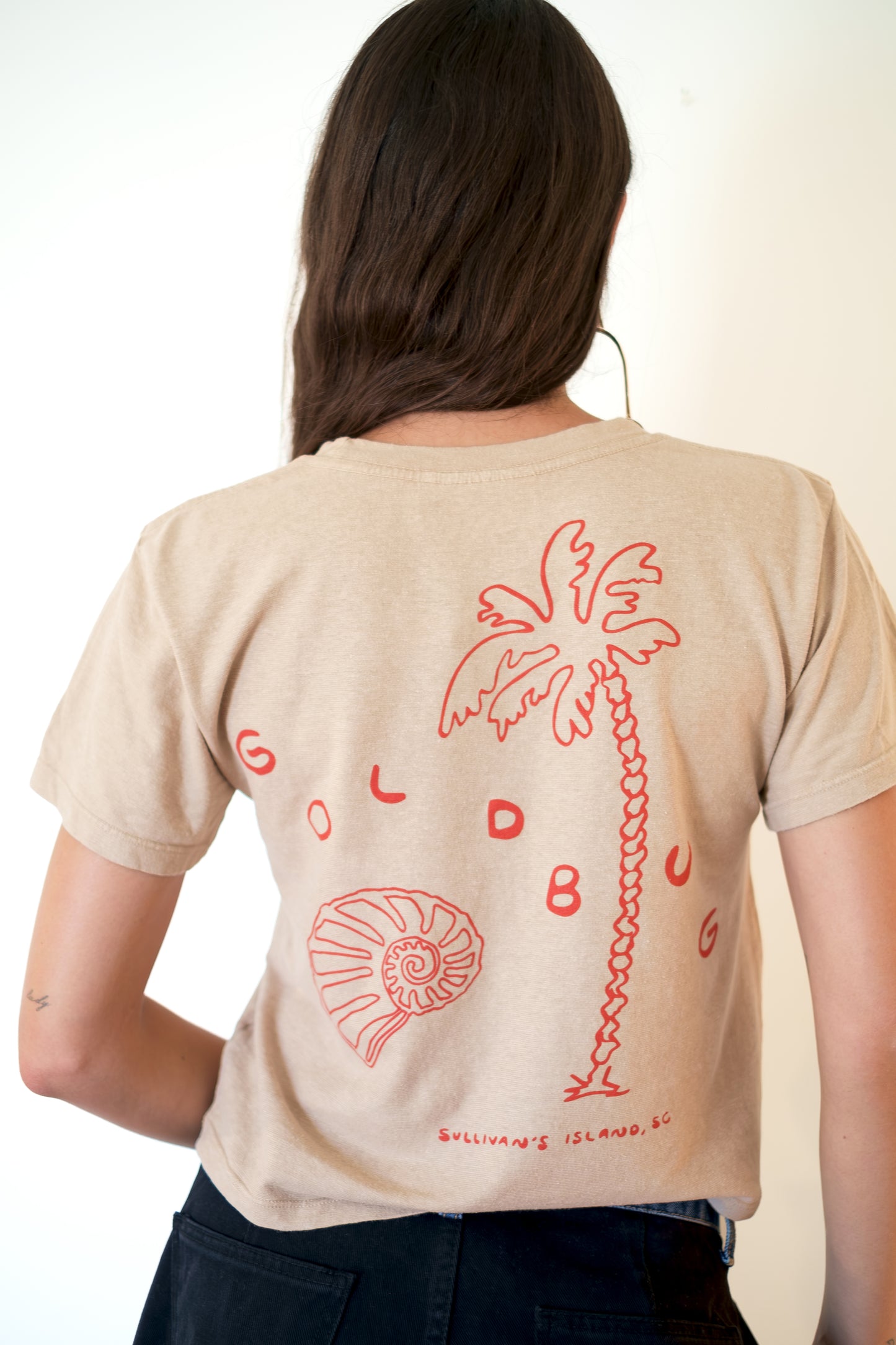 GOLDBUG The Sun Came Up Today Crop Tee - Oatmeal