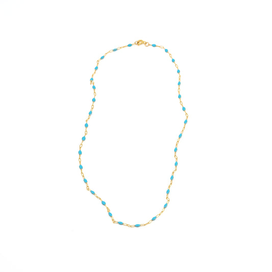 Enamel Beaded Necklace - Turquoise