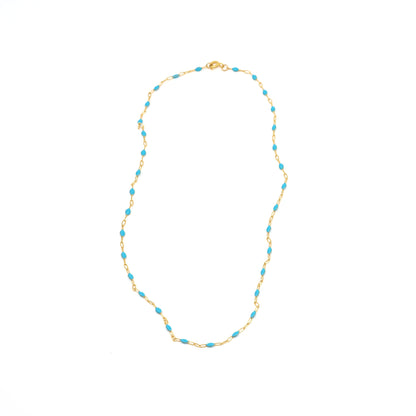 Enamel Beaded Necklace - Turquoise
