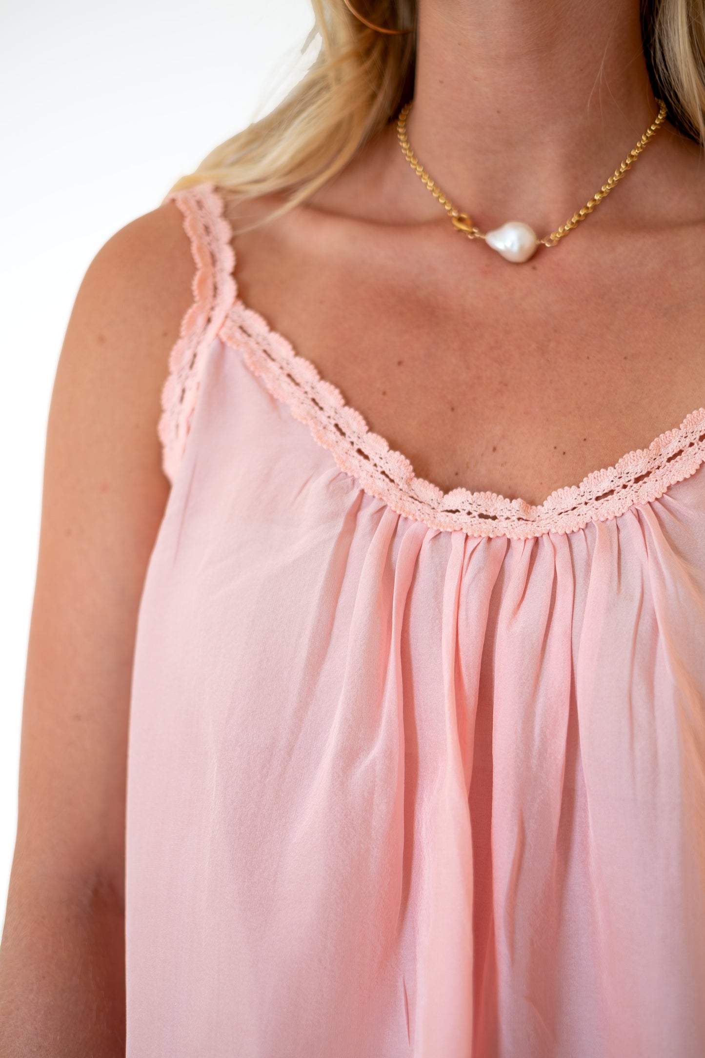 État D’été | Babe Cami Silk - Pale Rosette