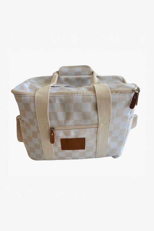 Local Beach - Packable Canvas Checker Cooler Bag