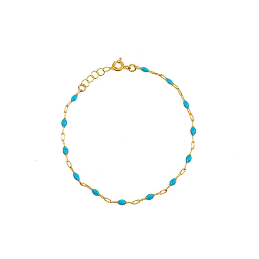 Enamel Beaded Bracelet - Turquoise