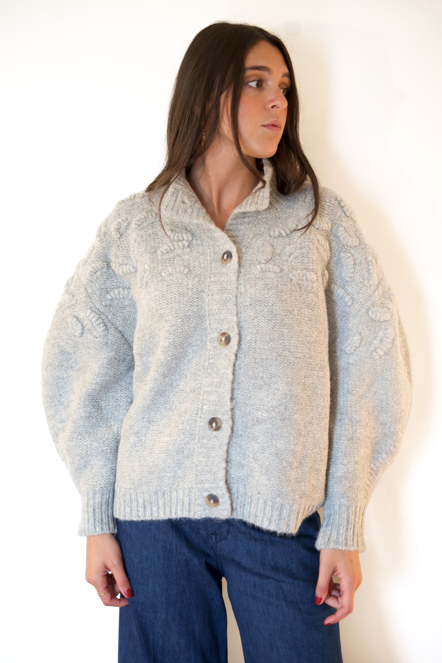 MIRTH Cusco Shell Cardigan - Dove Gray