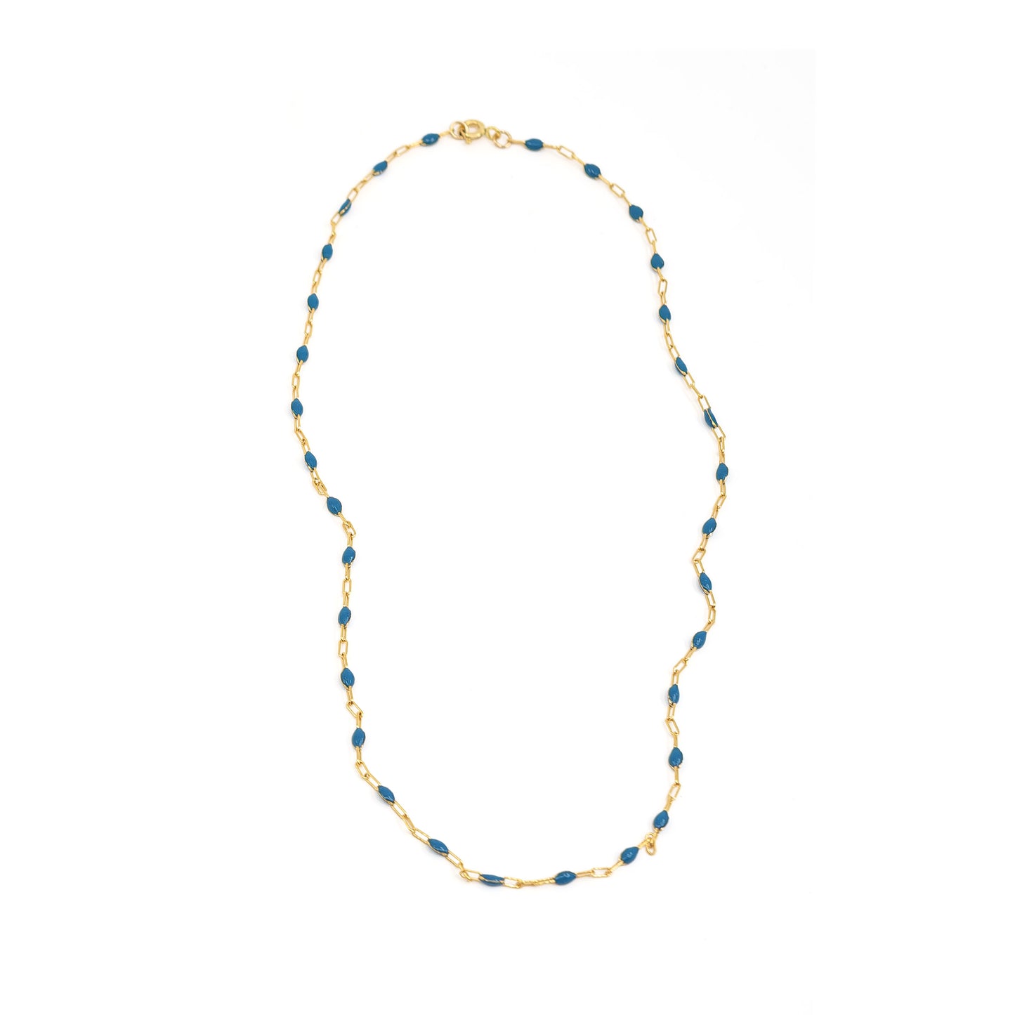 Enamel Beaded Necklace - Navy