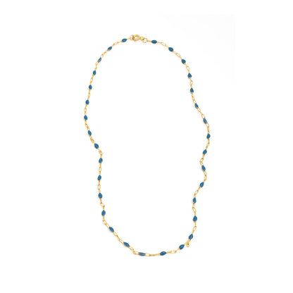 Enamel Beaded Necklace - Navy